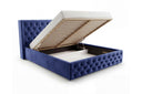 Designer Polsterbett Marlo in Samt – Blau