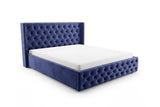 Designer Polsterbett Marlo in Samt – Blau