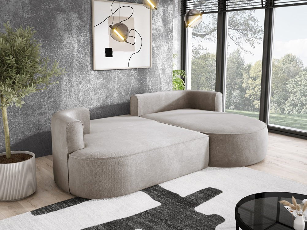 Designer L-bank Lucca in Bouclé