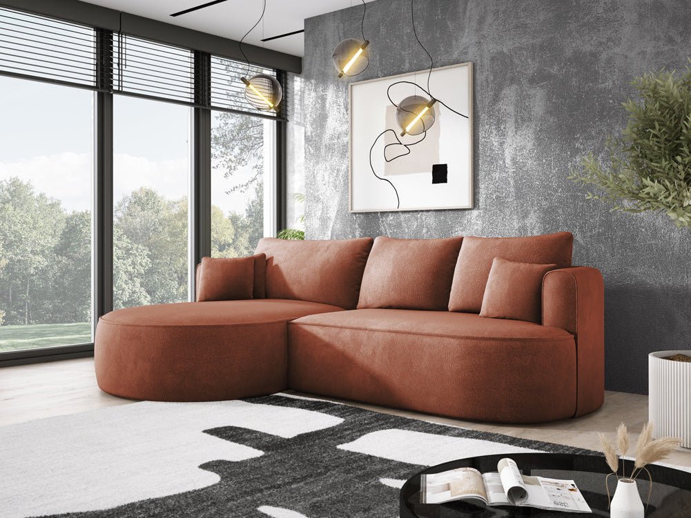 Designer L-bank Lucca in Bouclé
