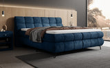 Boxspringbett Milla Cord in Blau (Poso 005) – Milieu seitlich