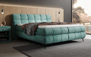 Boxspringbett Milla Cord in Petrol (Poso 125) – Milieu seitlich
