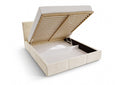 Designer Polsterbett Miro in Samt mit Stauraum – Beige