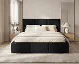 Designer Polsterbett Miro in Samt mit Stauraum – Schwarz