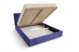 Designer Polsterbett Miro in Samt mit Stauraum – Blau