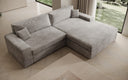 Designer Ecksofa Lugo in Cord – Hellgrau – Rechts