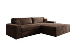 Designer Ecksofa Lugo in Cord – Braun – Rechts