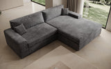 Designer Ecksofa Lugo in Cord – Grau – Rechts