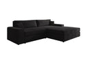 Designer Ecksofa Lugo in Cord – Schwarz – Rechts
