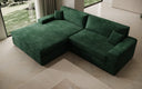 Designer Ecksofa Lugo in Cord – Grün – Links
