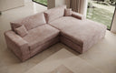 Designer Ecksofa Lugo in Cord – Rosé – Rechts