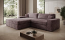 Designer Ecksofa Lugo in Cord – Mauve – Links