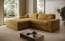 Designer Ecksofa Lugo in Cord – Safran – Links