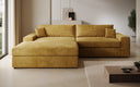 Designer Ecksofa Lugo in Cord – Safran – Links