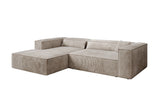 Designer Ecksofa Vasto in Cord – Beige – Links