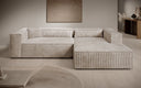 Designer Ecksofa Vasto in Cord – Beige – Rechts