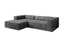 Designer Ecksofa Vasto in Cord – Hellgrau – Links