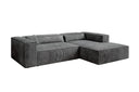 Designer Ecksofa Vasto in Cord – Hellgrau – Rechts