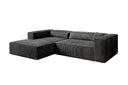 Designer Ecksofa Vasto in Cord – Grau – Links