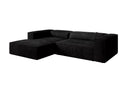 Designer Ecksofa Vasto in Cord – Schwarz – Links