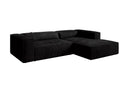 Designer Ecksofa Vasto in Cord – Schwarz – Rechts