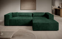 Designer Ecksofa Vasto in Cord – Grün – Rechts