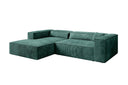 Designer Ecksofa Vasto in Cord – Vintage Blau – Links