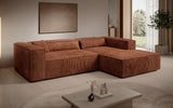 Designer Ecksofa Vasto in Cord – Orange – Rechts