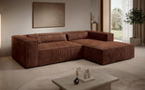 Designer Ecksofa Vasto in Cord – Terrakotta – Rechts