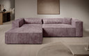 Designer Ecksofa Vasto in Cord – Mauve – Links