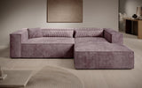 Designer Ecksofa Vasto in Cord – Mauve – Rechts