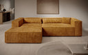 Designer Ecksofa Vasto in Cord – Amber – Links