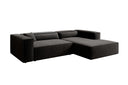 Designer Ecksofa Vasto in Strukturstoff – Schwarz – Rechts