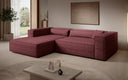 Designer Ecksofa Vasto in Strukturstoff – Bordeaux – Links