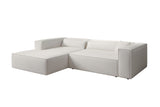 Designer Ecksofa Vasto in Strukturstoff – Weiß – Links