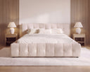 Designer Polsterbett Nela in Bouclé – Beige