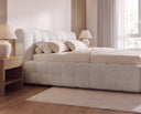 Designer Polsterbett Nela in Bouclé – Sand