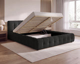 Designer Polsterbett Nela in Bouclé – Anthrazit