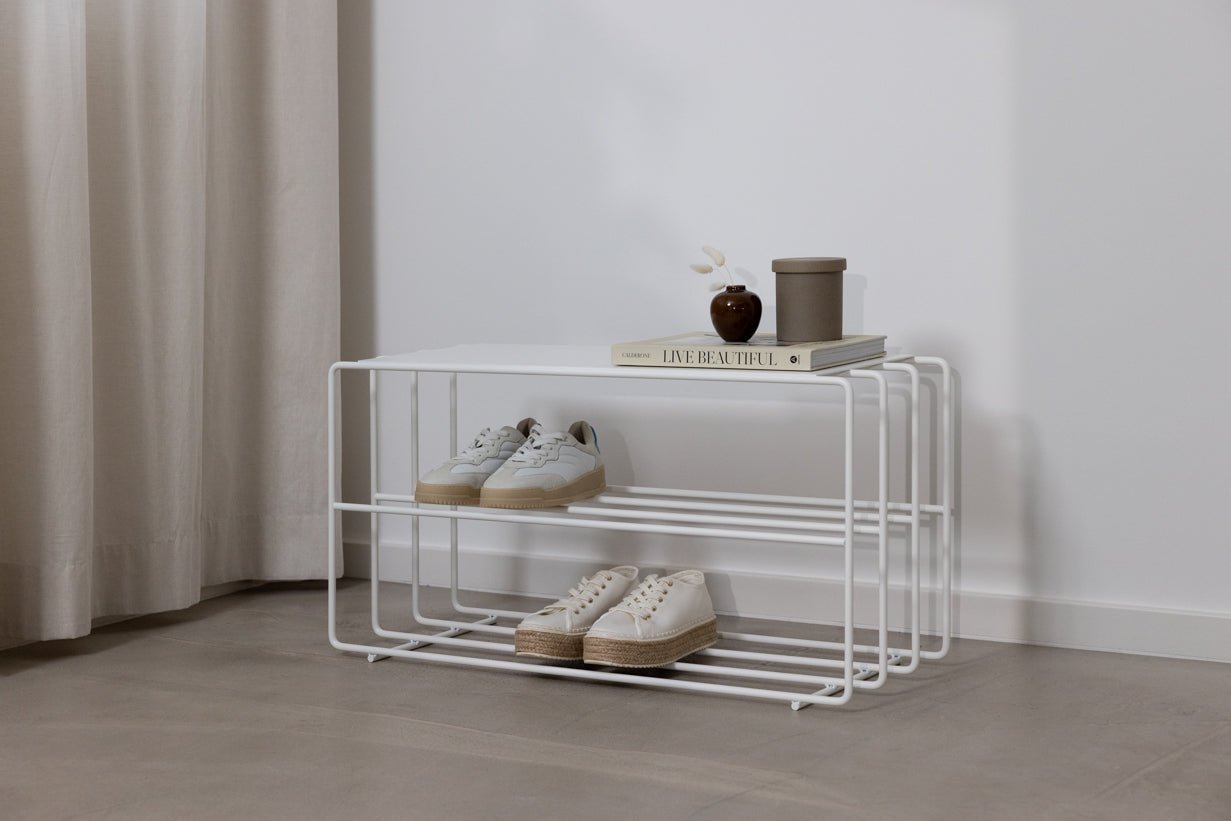 Schoenenrek Neva – metalen rek met loft-uitstraling in vele kleuren