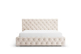 Designer Polsterbett Nino in Samt – Beige