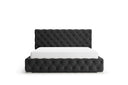 Designer Polsterbett Nino in Samt – Schwarz
