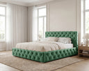 Designer Polsterbett Nino in Samt – Grün