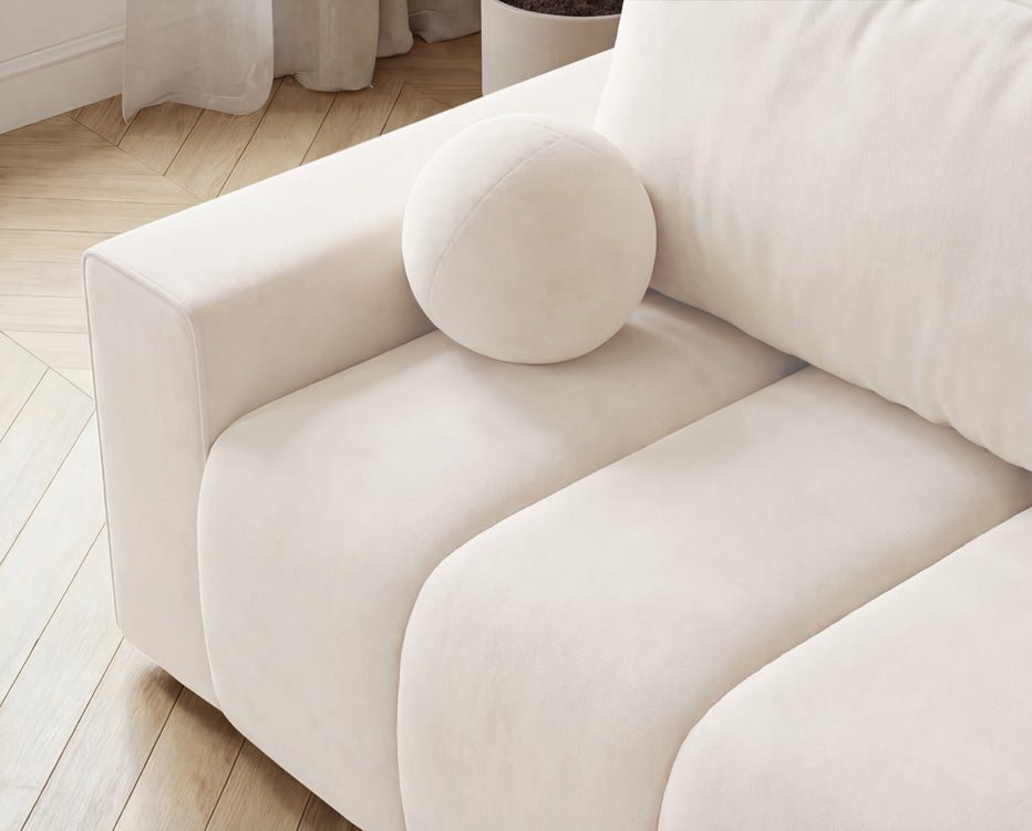 Designer 3 Sitzer Sofa Vena mit Stauraum und Schlaffunktion in Samt