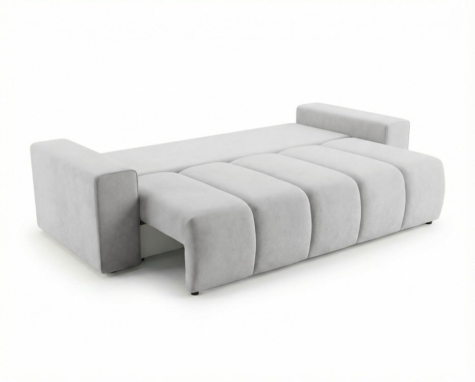 Designer 3 Sitzer Sofa Vena mit Stauraum und Schlaffunktion in Samt