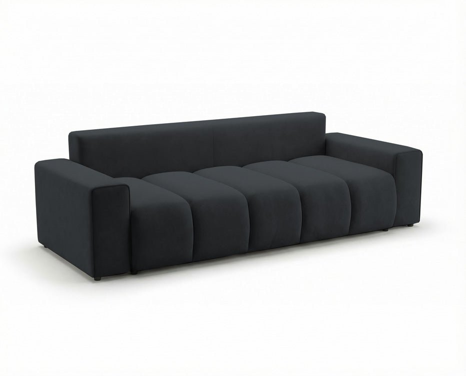 Designer 3 Sitzer Sofa Vena mit Stauraum und Schlaffunktion in Samt