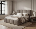 Designer Polsterbett Perla in Bouclé – Taupe