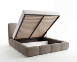 Designer Polsterbett Perla in Bouclé – Taupe