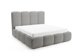 Designer Polsterbett Perla in Bouclé – Grau