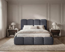 Designer Polsterbett Perla in Bouclé – Anthrazit