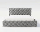 Designer Polsterbett Ria in Samt mit Stauraum – Grau